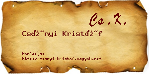 Csányi Kristóf névjegykártya
