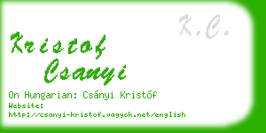 kristof csanyi business card