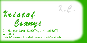 kristof csanyi business card